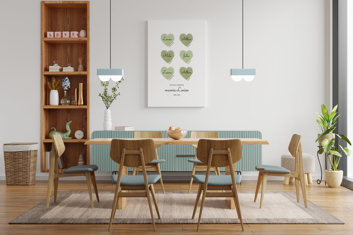 Affiche personnalisée mamie et petits enfants