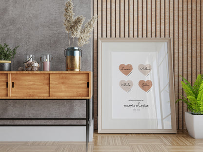 Affiche personnalisée mamie et petits enfants