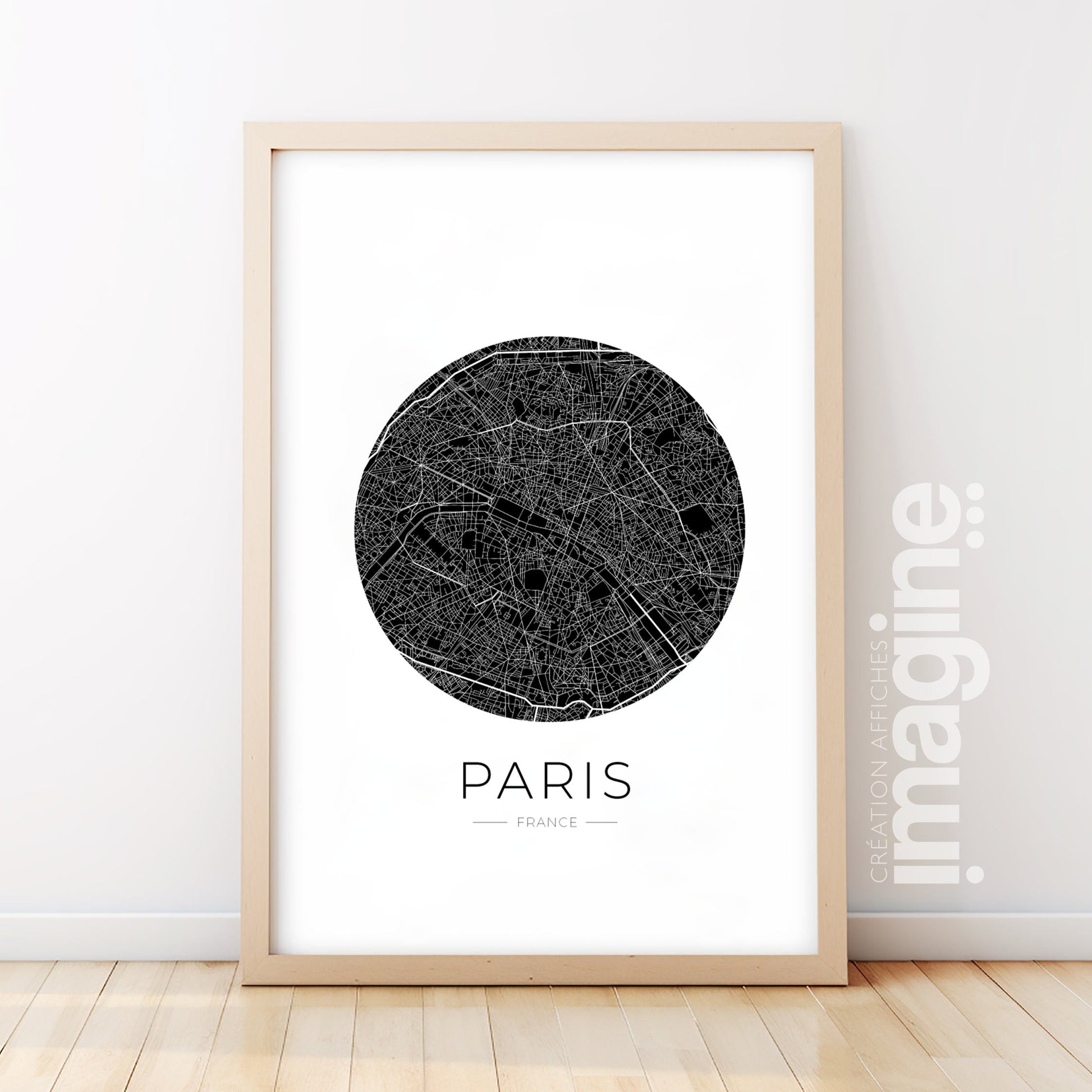 Affiche paris plan design pour déco murale