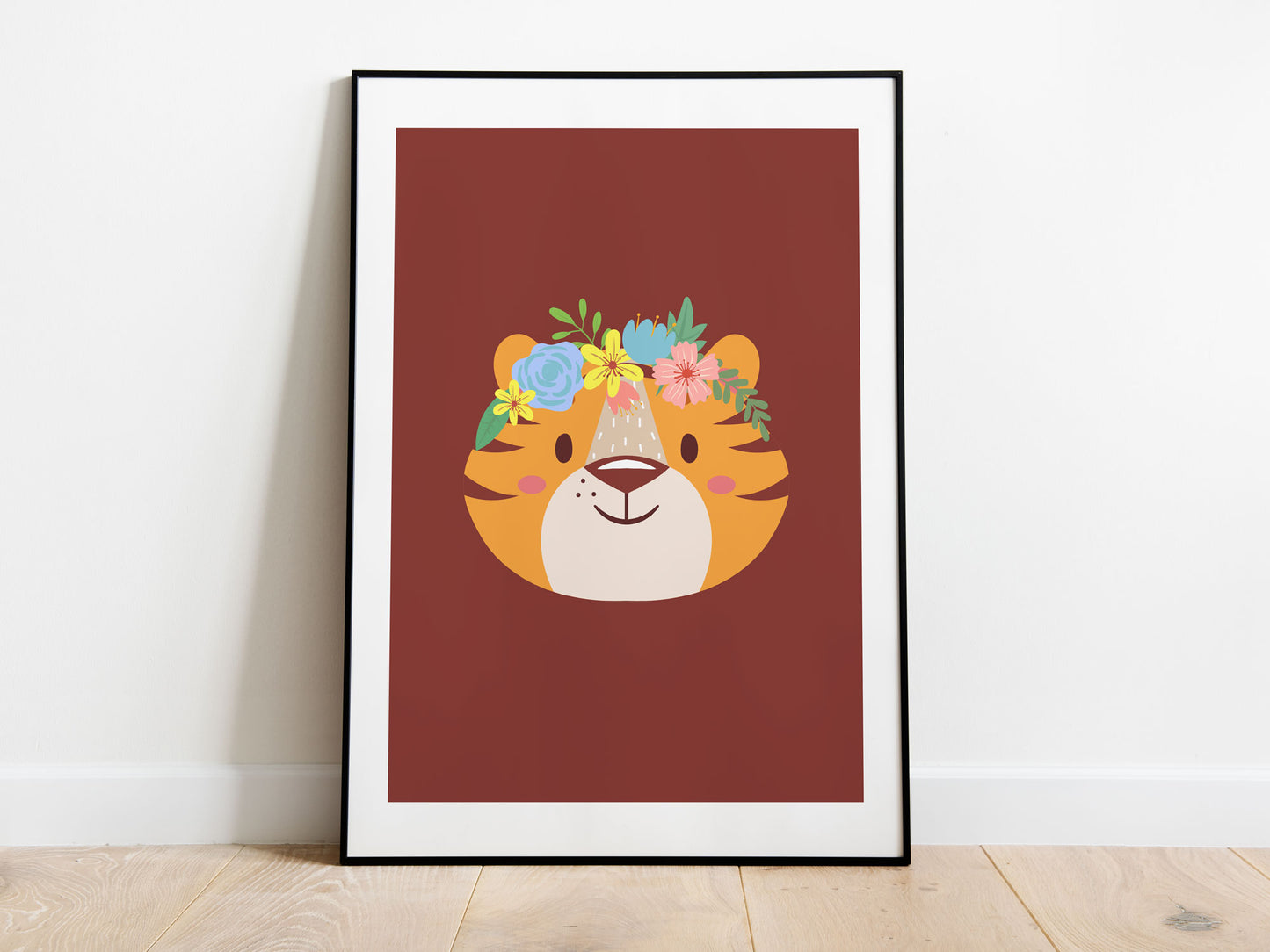 Affiche tigre Animaux romantique fleur