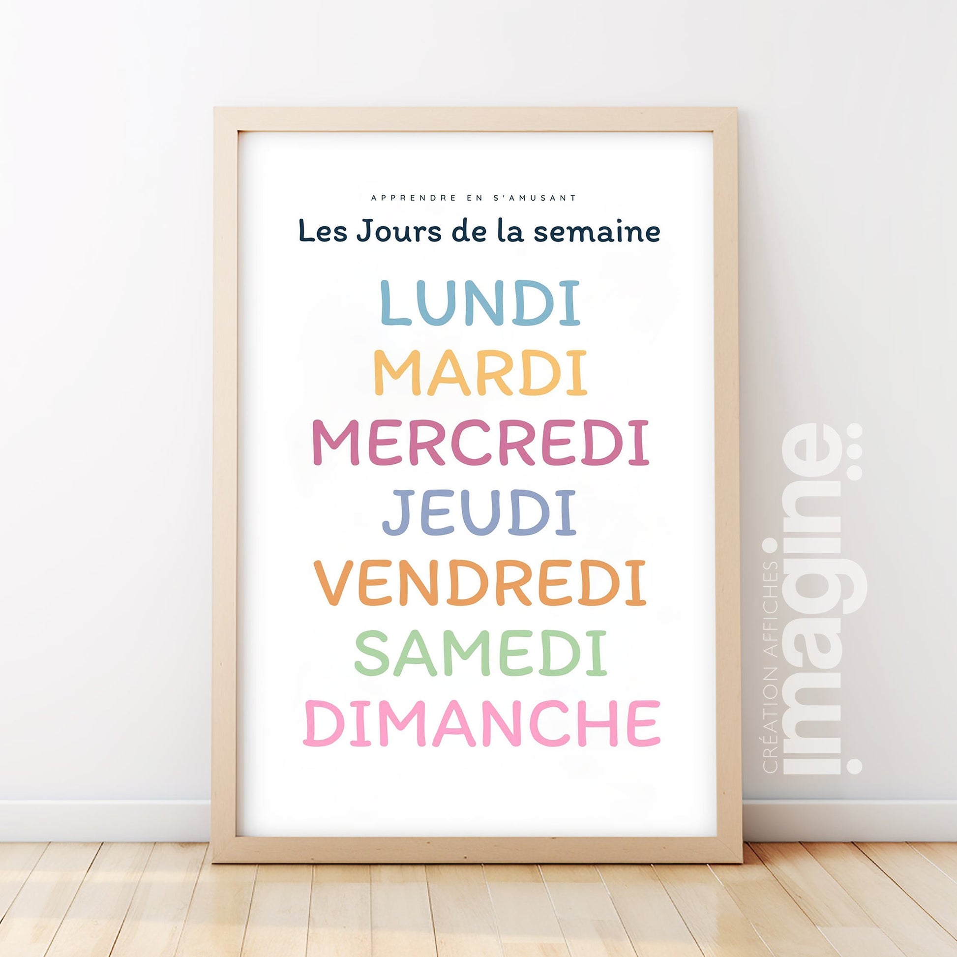 Affiche des jours de la semaine pour apprendre enfant