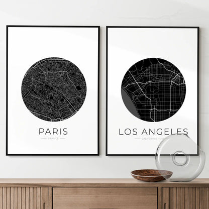 Affiche Paris City Map Personnalisable - Carte Ville France