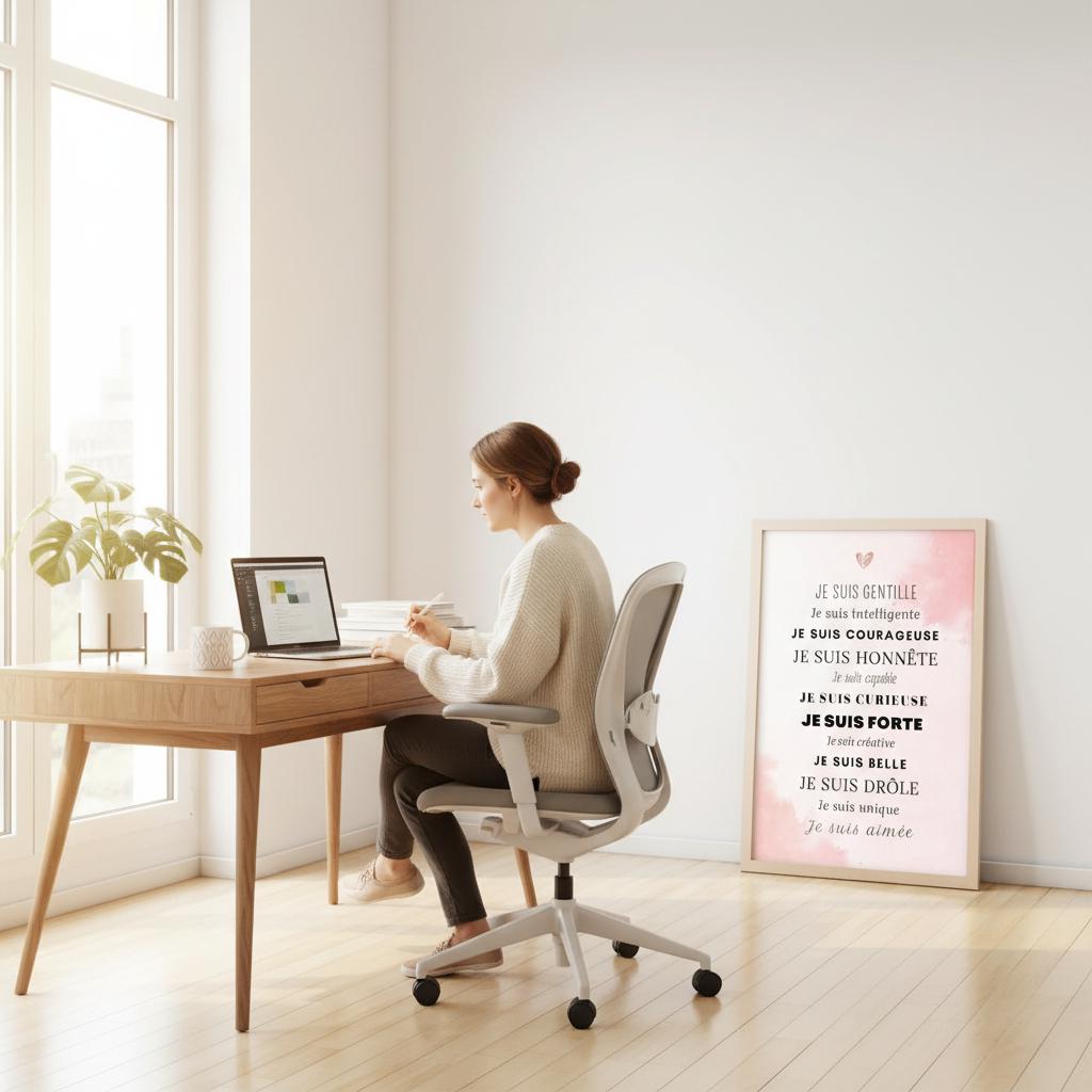 Poster motivation cadre chambre enfant décoration murale phrases positives