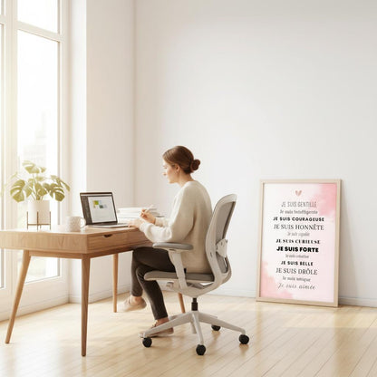 Poster motivation cadre chambre enfant décoration murale phrases positives