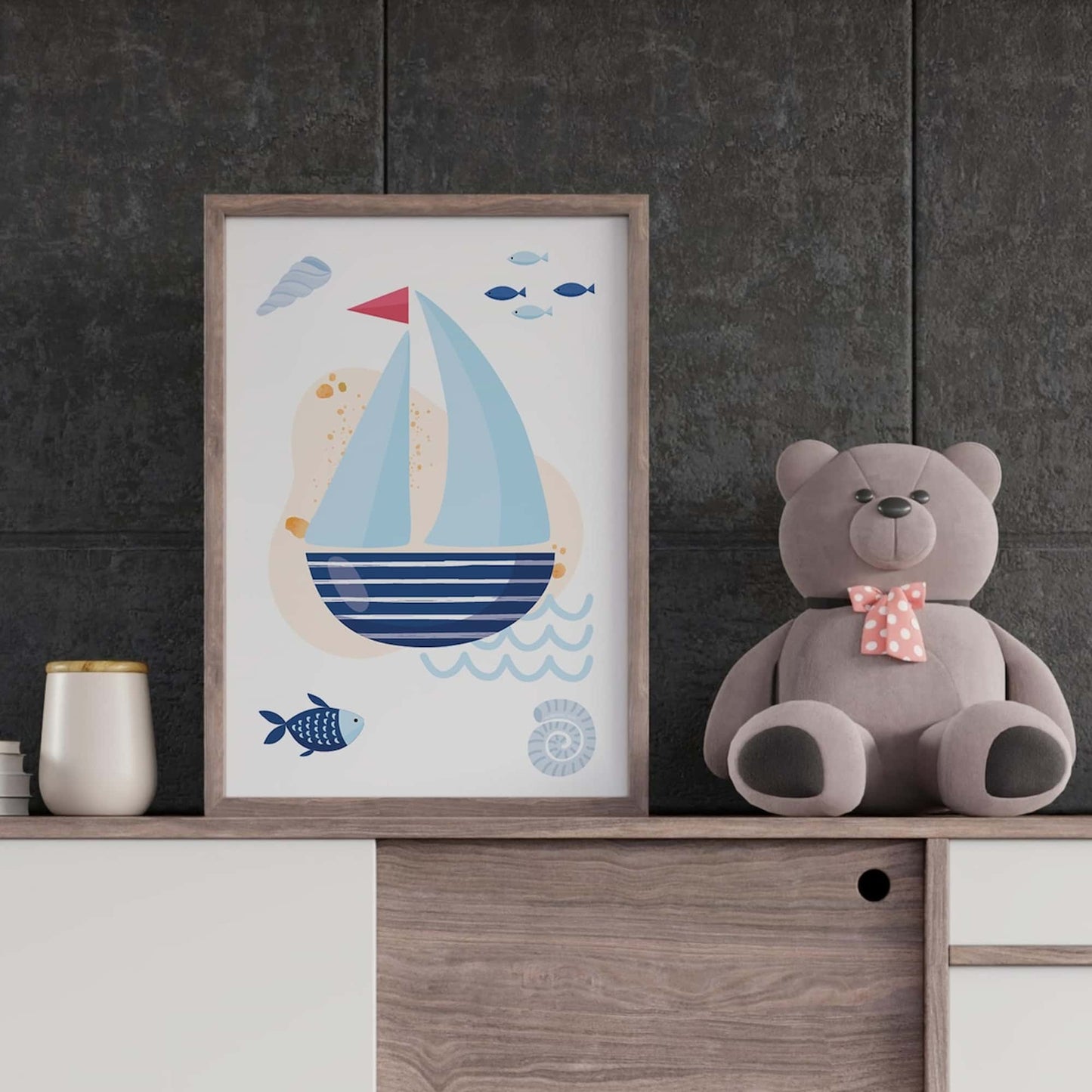 Set 3 Affiches Mer & Océan - Bateau Baleine Bouée