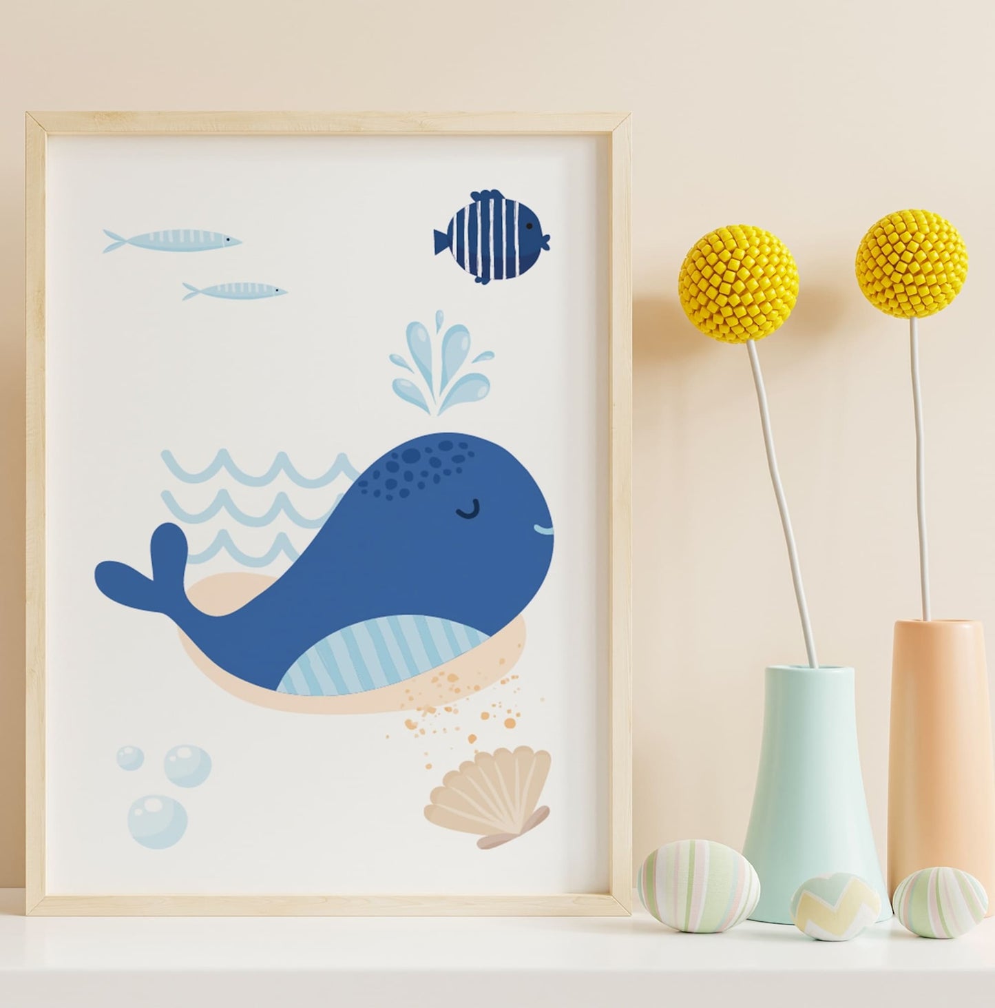 Set 3 Affiches Mer & Océan - Bateau Baleine Bouée