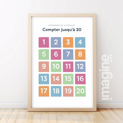 Affiche Apprendre à Compter jusqu'à 20
