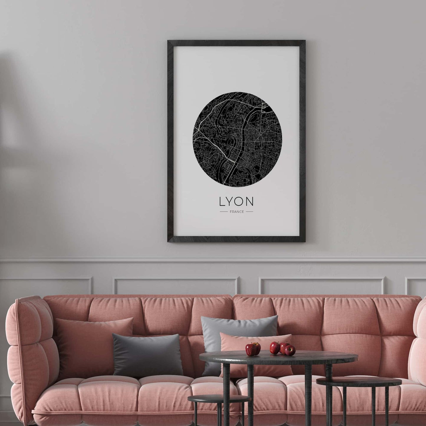 Affiche Lyon City Map - ville de France poster