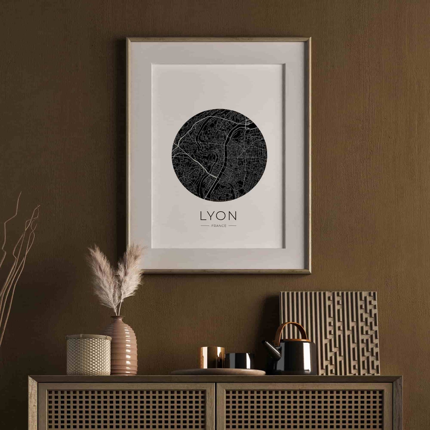 Affiche Lyon City Map - ville de France poster