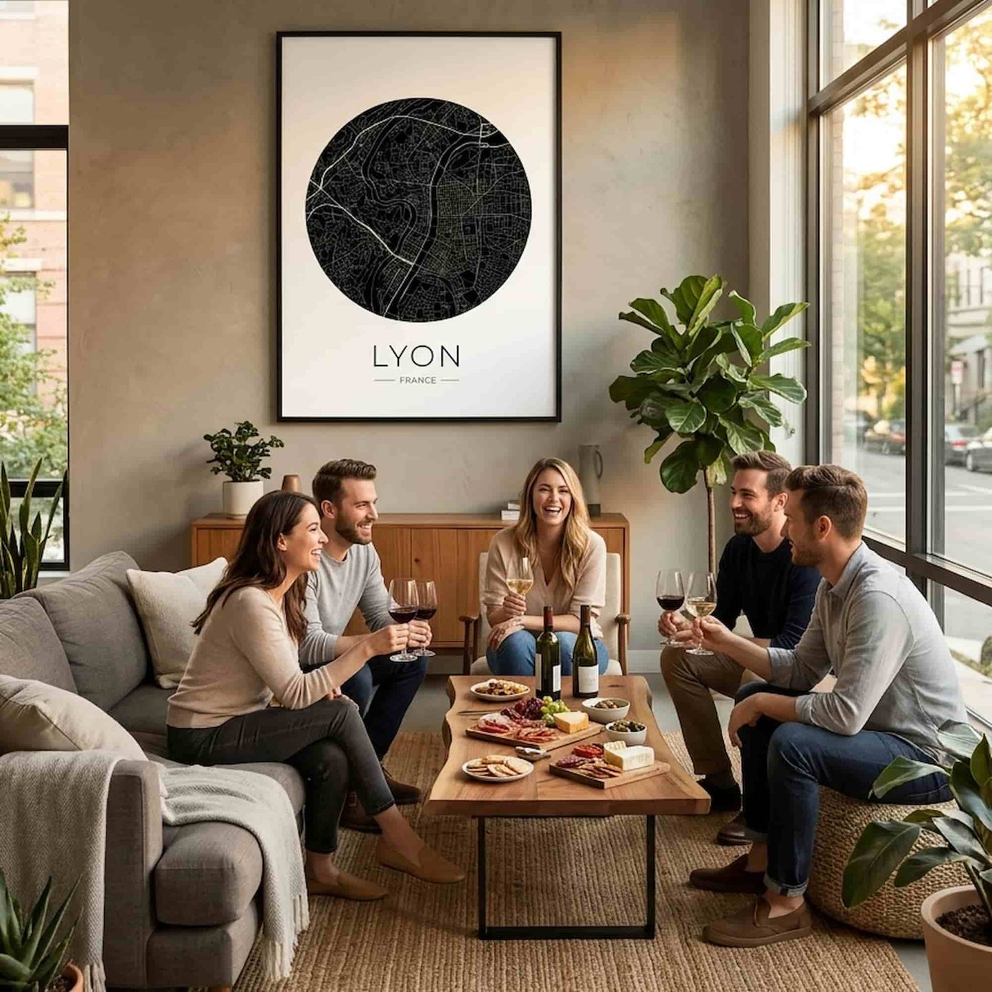 Affiche Lyon City Map - ville de France poster