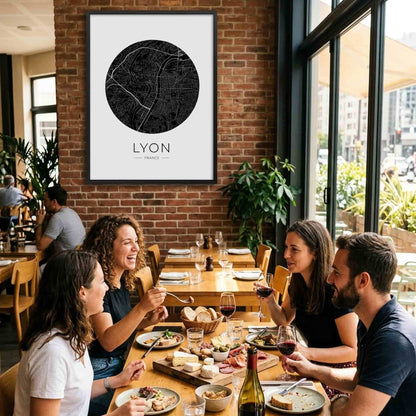 Affiche Lyon City Map - ville de France poster