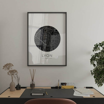 Affiche Lyon City Map - ville de France poster