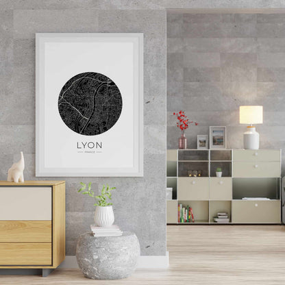 Affiche Lyon City Map - ville de France poster