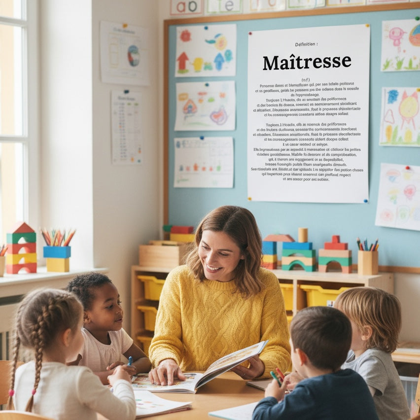 Poster définition maîtresse personnalisable prénom cadeau école