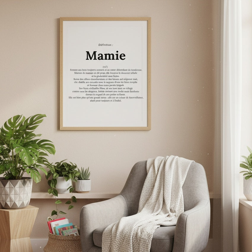 décoration affiche définition mamie cadeau idéal