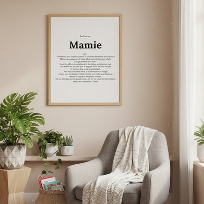 décoration affiche définition mamie cadeau idéal