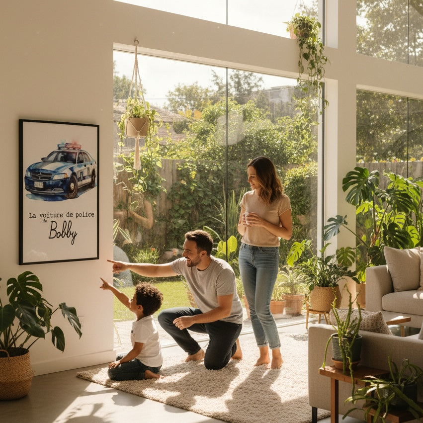 Affiche Prénom Voiture de Police – La Décoration des Petits Héros