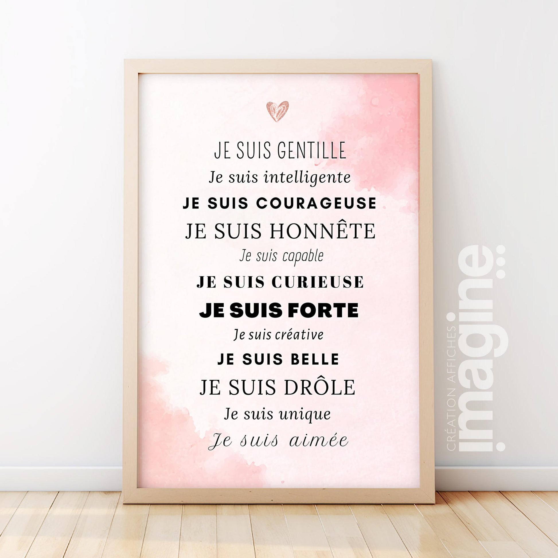 Affiche motivation enfant mise en situation chambre nursery décoration murale