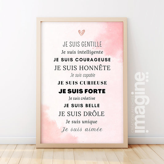Affiche motivation enfant mise en situation chambre nursery décoration murale