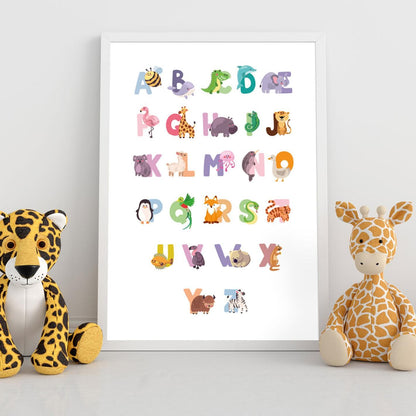 Affiche abécédaire animaux coloré décoration éducative chambre bébé