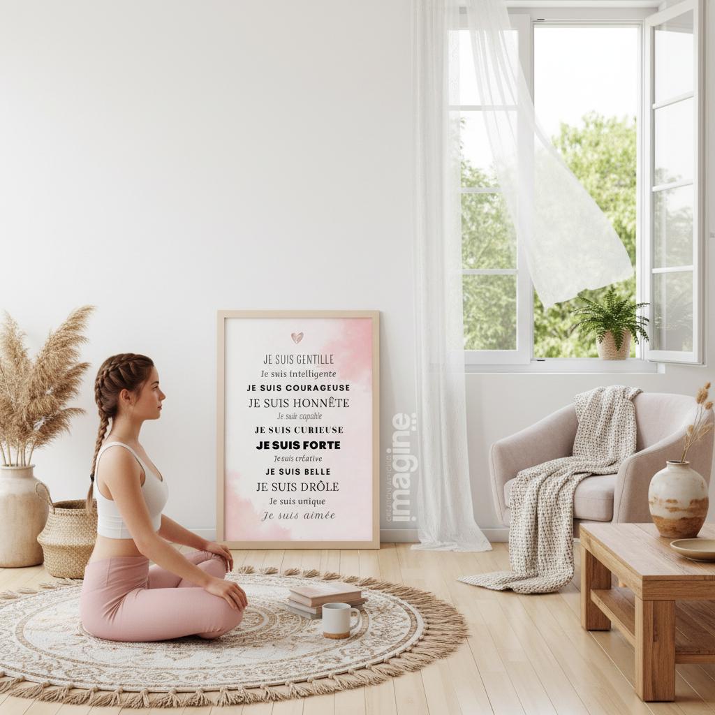 Affiche motivation enfant estime de soi phrases encourageantes personnalisable