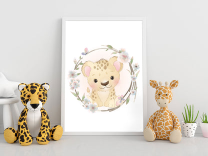 Set de 3 Posters Animaux de la Savane - Éléphant, Léopard, Girafe - affiches enfant animaux mignons