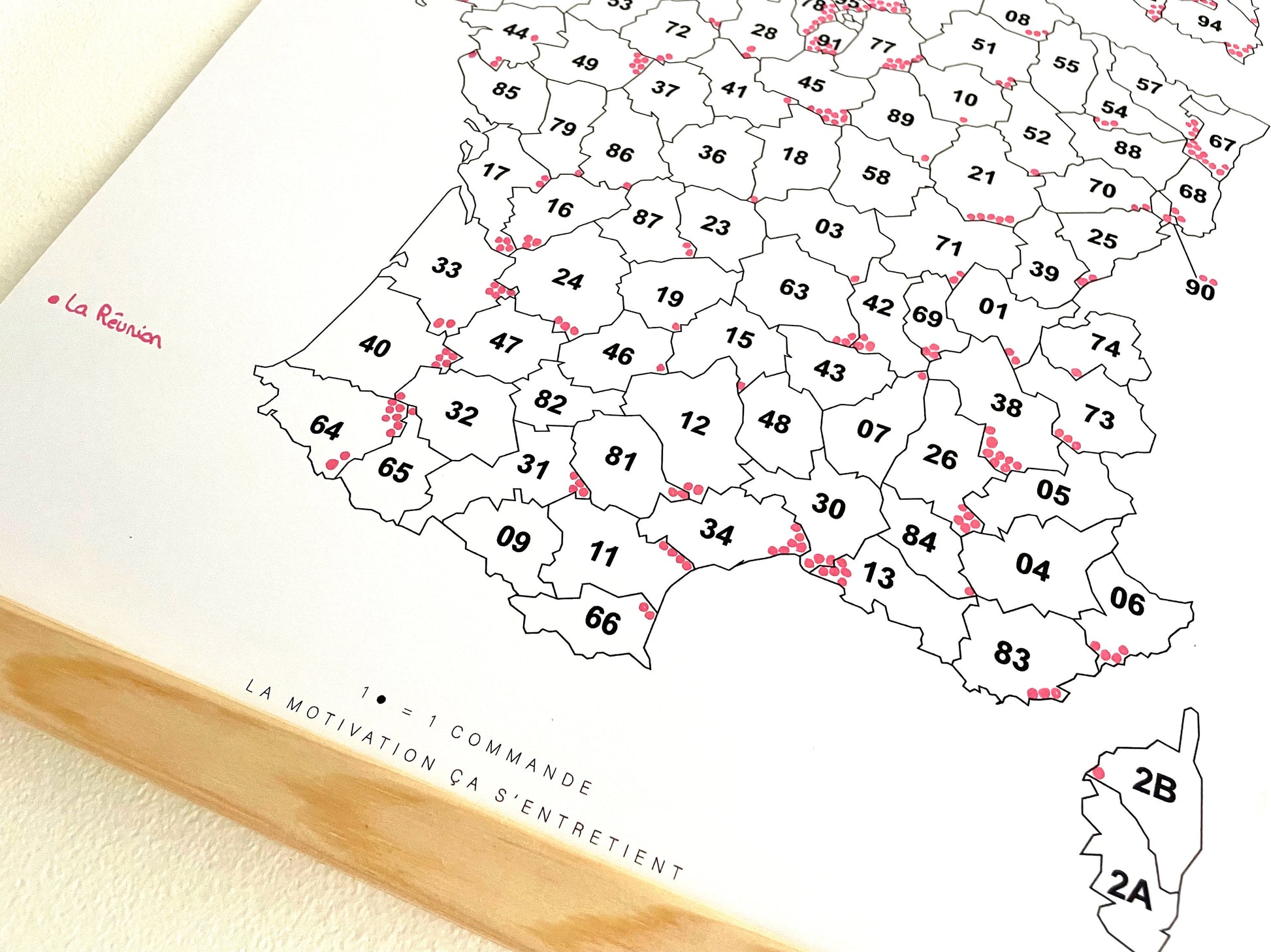 Carte des ventes France entrepreneur - Suivez vos commandes et ventes pour petite entreprise - Map à remplir pour motivation - carte france