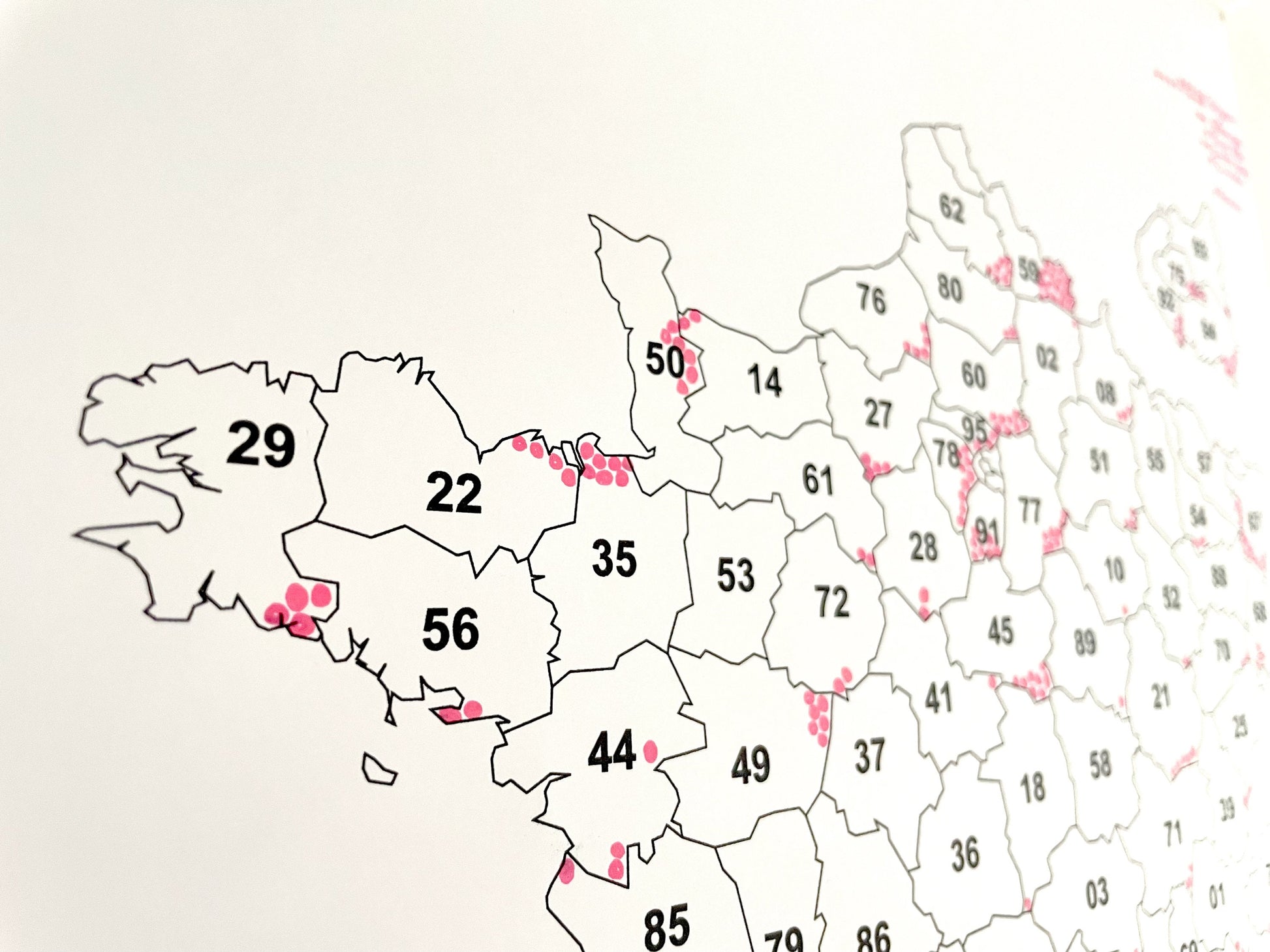 Carte des ventes France entrepreneur - Suivez vos commandes et ventes pour petite entreprise - Map à remplir pour motivation - carte france