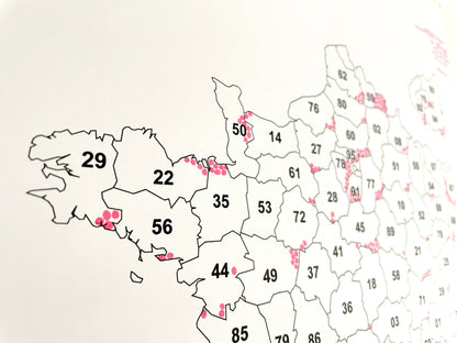Carte des ventes France entrepreneur - Suivez vos commandes et ventes pour petite entreprise - Map à remplir pour motivation - carte france