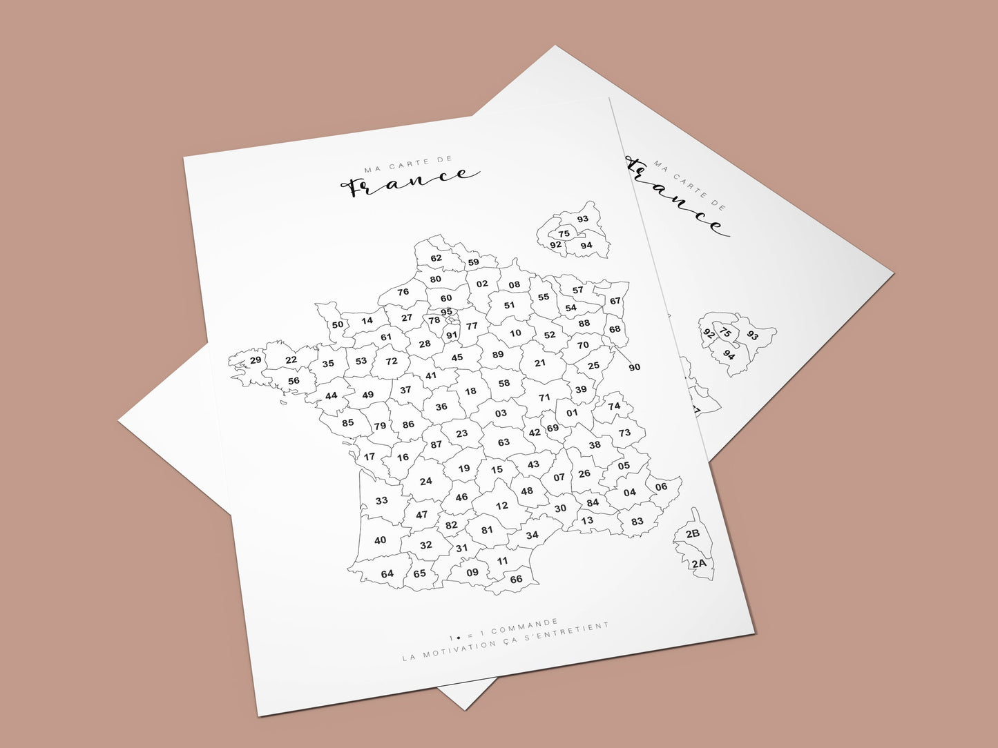 Carte des ventes France entrepreneur - Suivez vos commandes et ventes pour petite entreprise - Map à remplir pour motivation - carte france