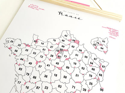 Carte des ventes France entrepreneur - Suivez vos commandes et ventes pour petite entreprise - Map à remplir pour motivation - carte france