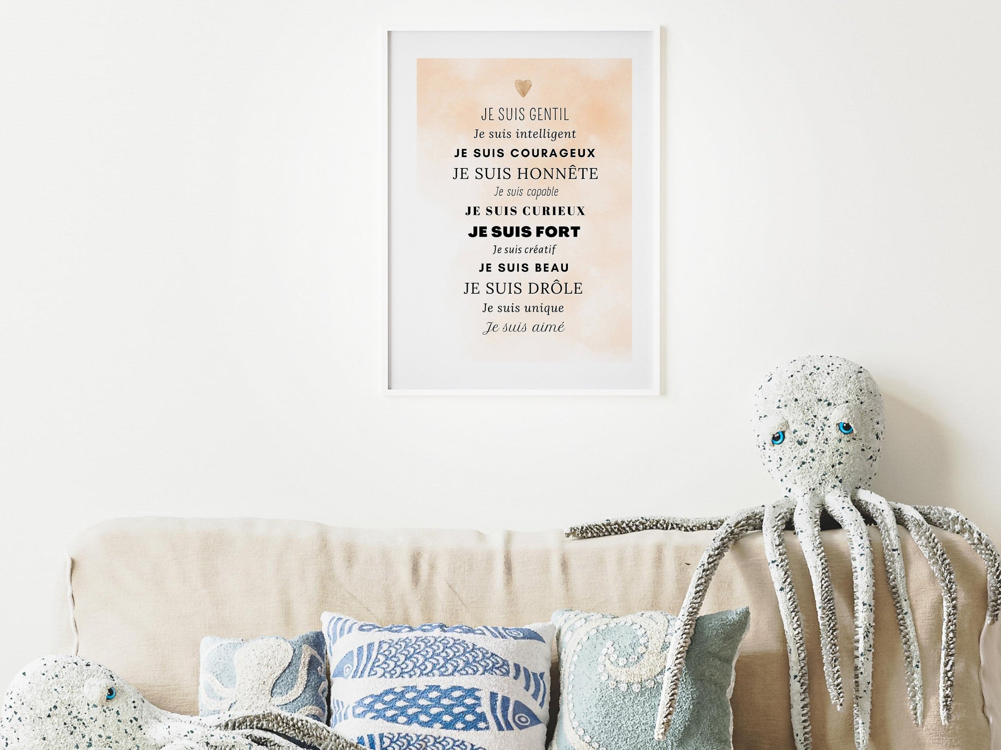 Affiche Motivation avec phrases positives compliment pour garçon bébé enfant la dernière affirmation personnalisable