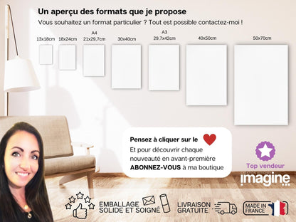 Affiche de naissance personnalisée "Zèbre" - Affiche bébé souvenir - Prénom, poids, taille et heure - Cadeau naissance anniversaire bebe