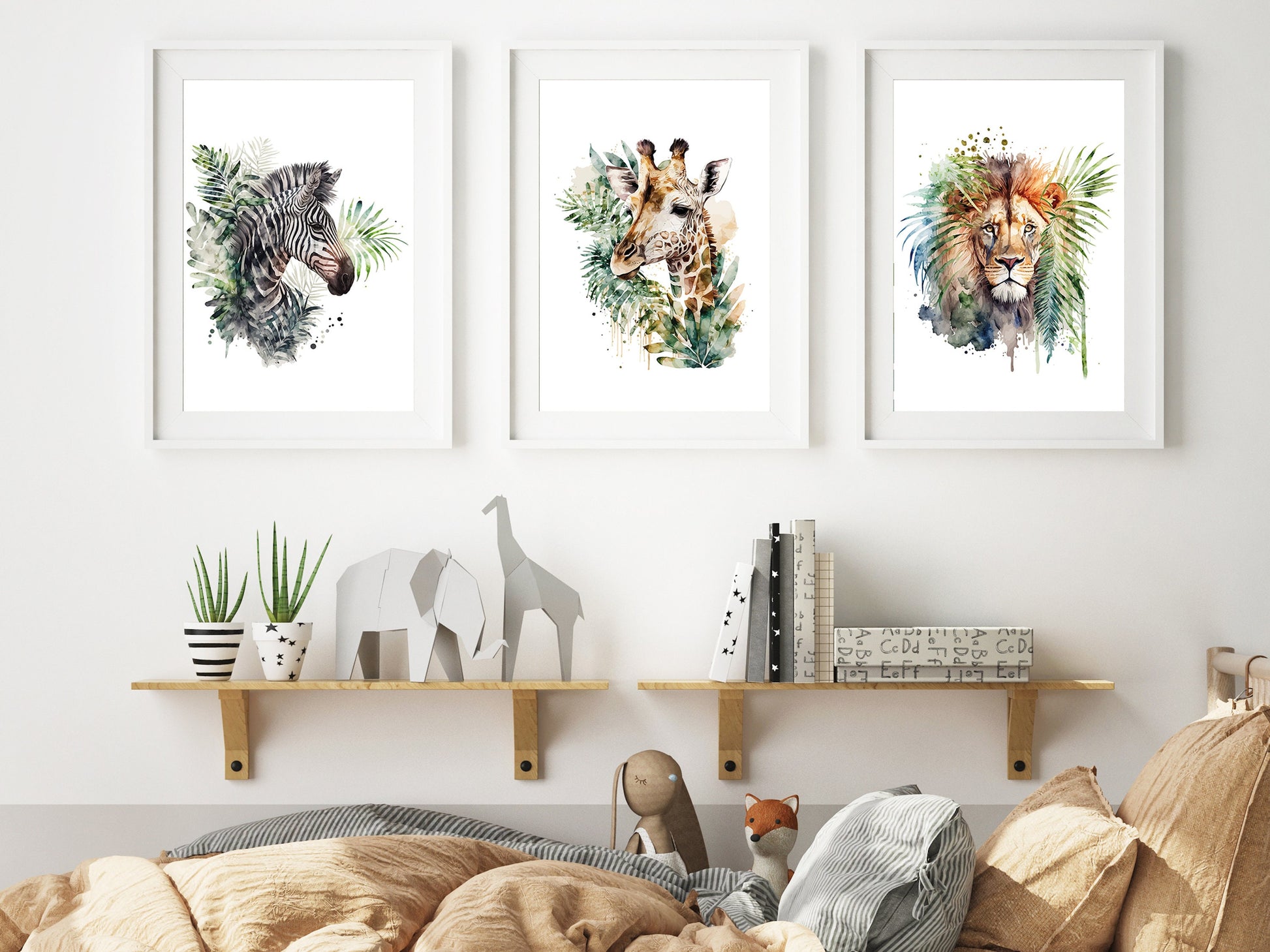 Affiche girafe aquarelle – Poster animalier safari – Décoration murale enfant & maison – Affiche savane imprimée – Cadeau original