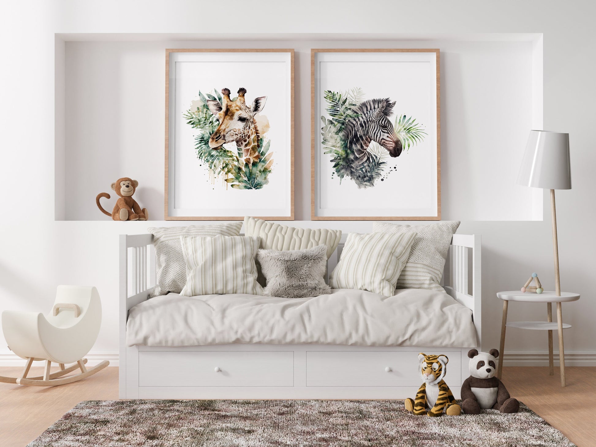 Affiche girafe aquarelle – Poster animalier safari – Décoration murale enfant & maison – Affiche savane imprimée – Cadeau original