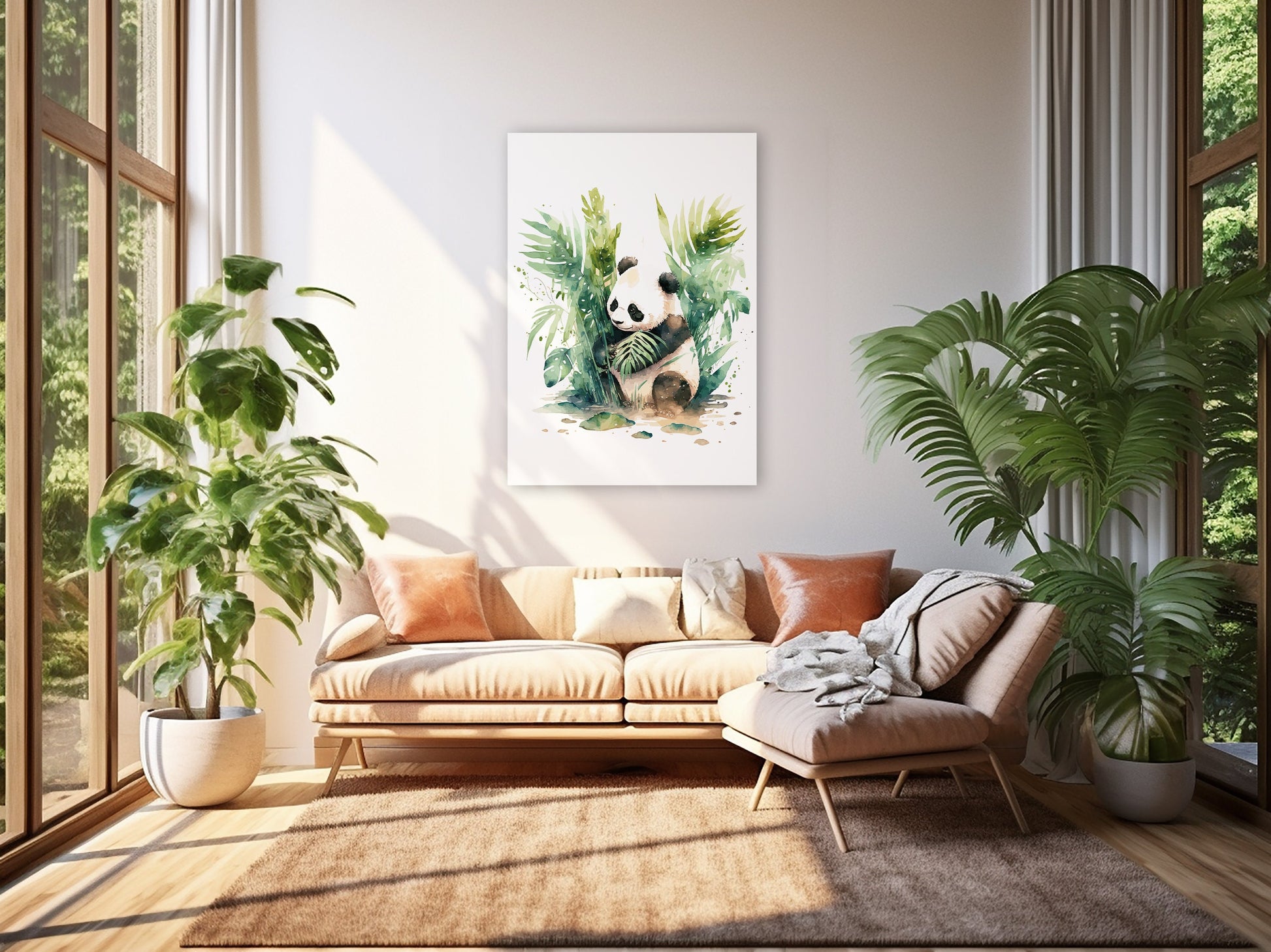 Affiche Panda style Aquarelle - Ajoutez une Touche de Magie de la Jungle à Votre Décoration