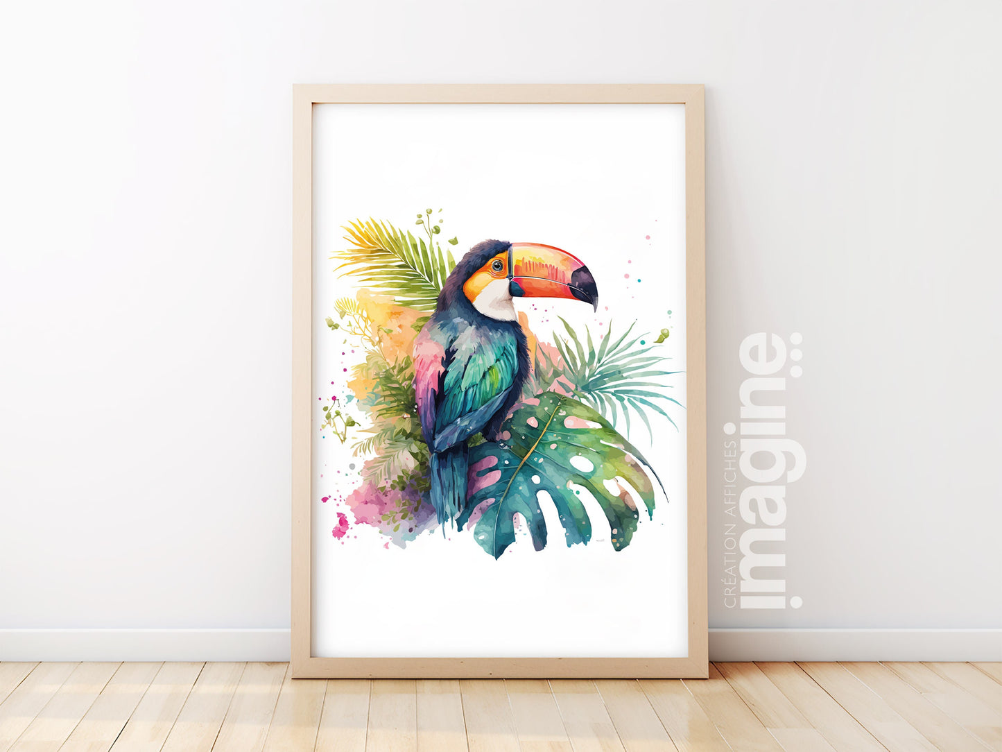 Affiche Toucan style Aquarelle - Ajoutez une Touche de Magie de la Jungle à Votre Décoration