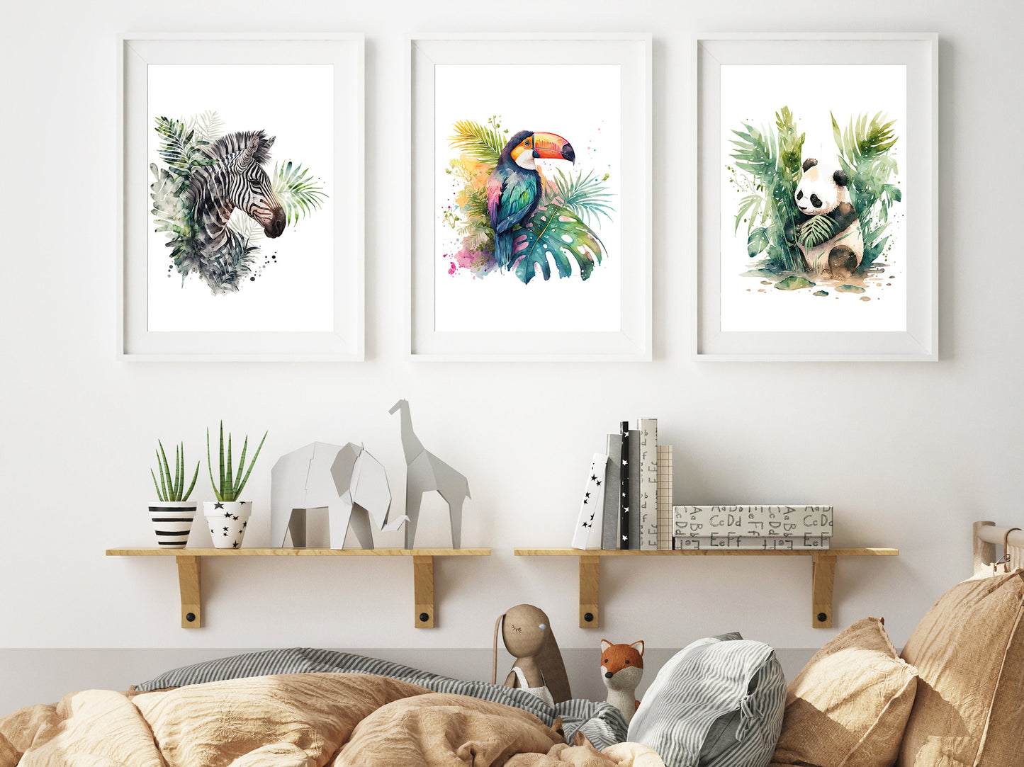 Affiche Panda style Aquarelle - Ajoutez une Touche de Magie de la Jungle à Votre Décoration