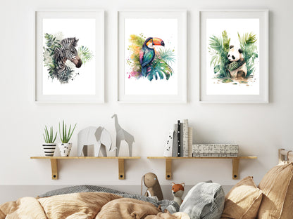 Affiche Panda style Aquarelle - Ajoutez une Touche de Magie de la Jungle à Votre Décoration