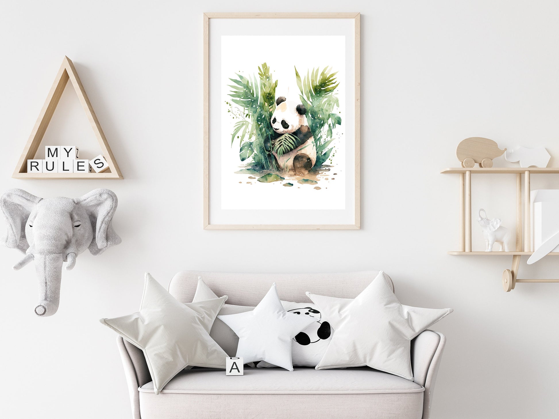 Affiche Panda style Aquarelle - Ajoutez une Touche de Magie de la Jungle à Votre Décoration