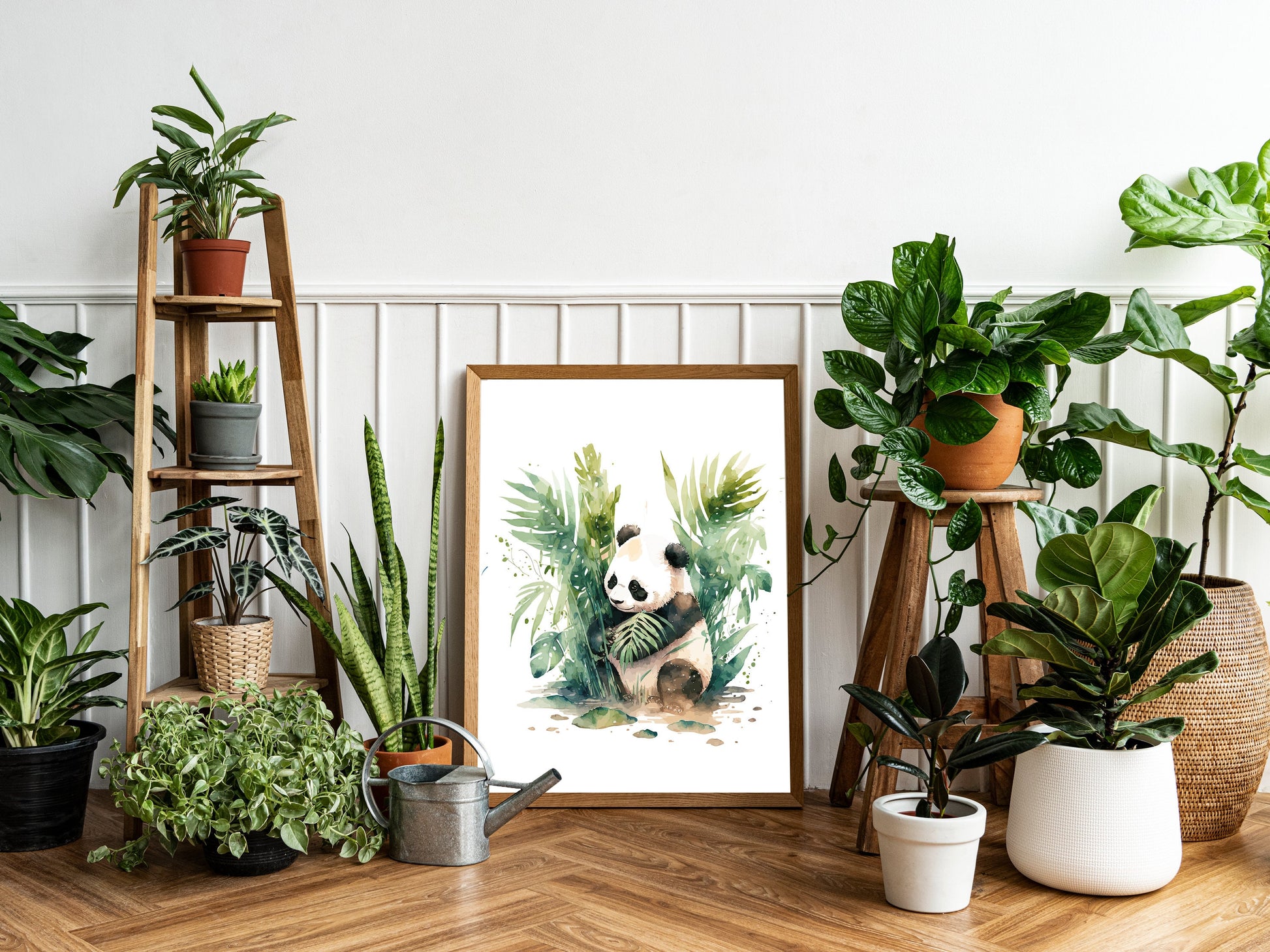 Affiche Panda style Aquarelle - Ajoutez une Touche de Magie de la Jungle à Votre Décoration