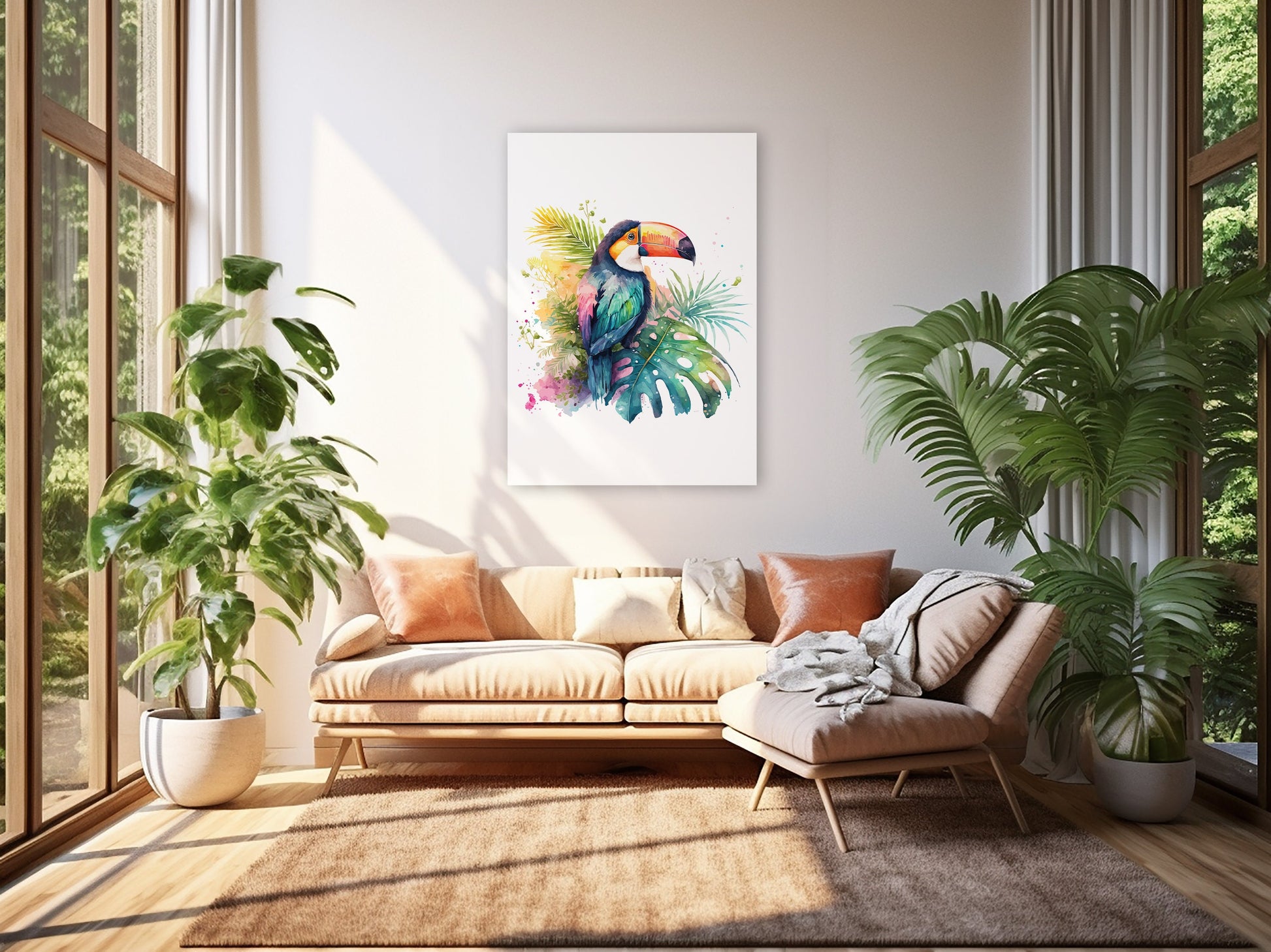 Affiche Toucan style Aquarelle - Ajoutez une Touche de Magie de la Jungle à Votre Décoration