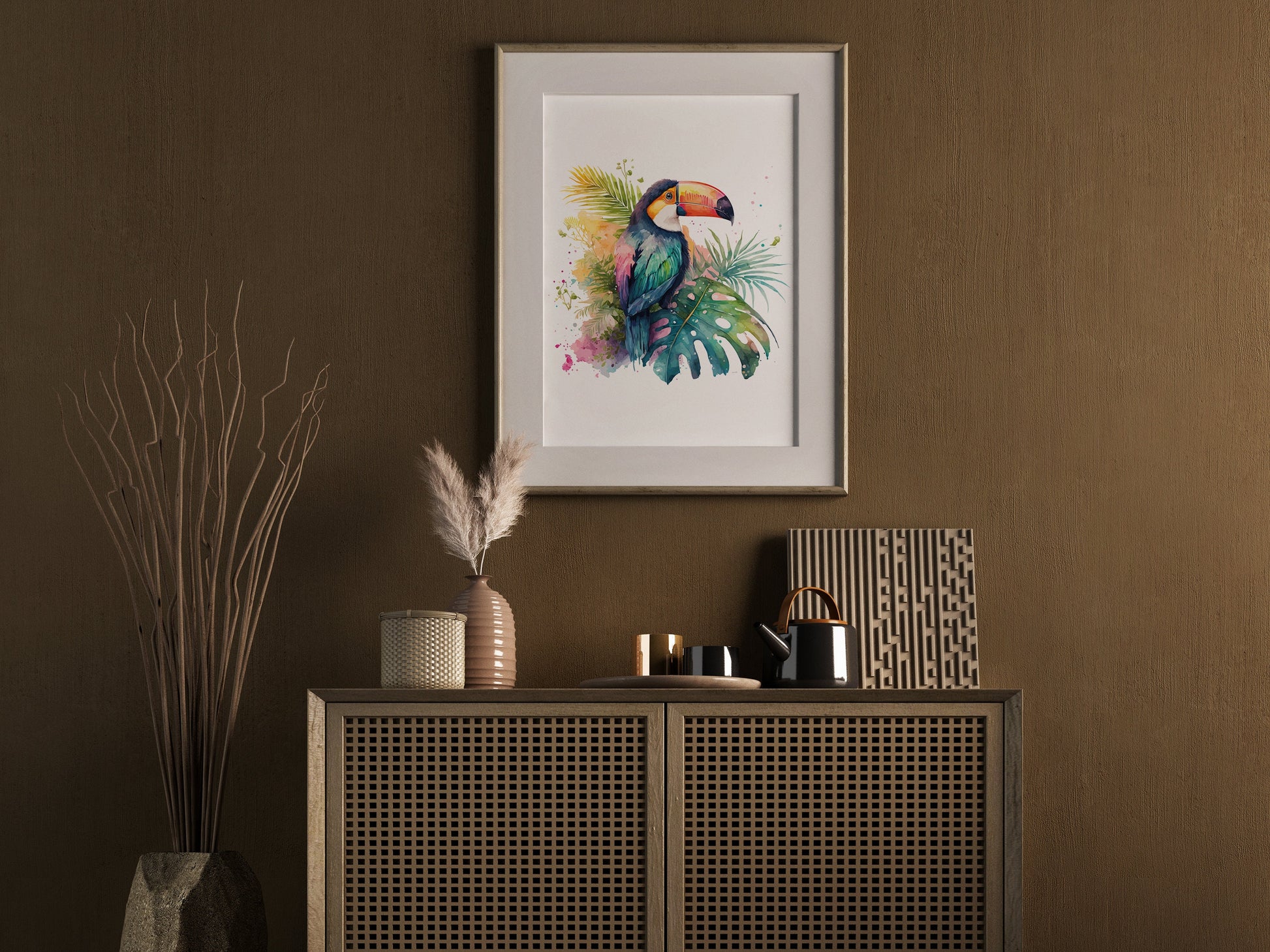 Affiche Toucan style Aquarelle - Ajoutez une Touche de Magie de la Jungle à Votre Décoration