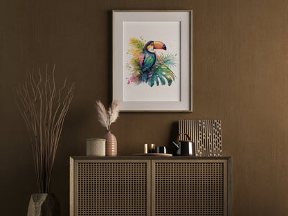 Affiche Toucan style Aquarelle - Ajoutez une Touche de Magie de la Jungle à Votre Décoration