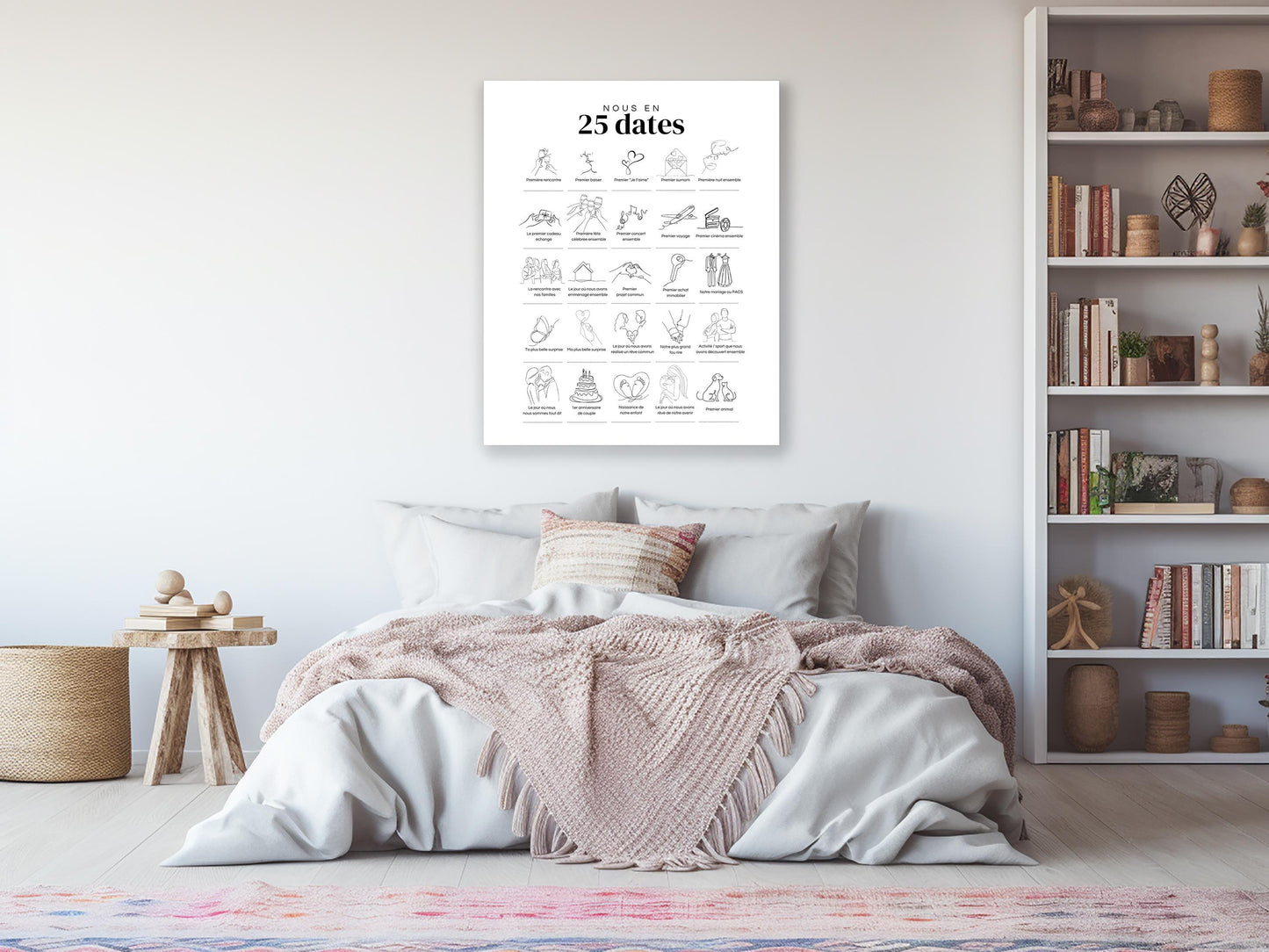 Affiche "Nous en 25 Dates" – Souvenirs uniques pour célébrer votre histoire d'amour