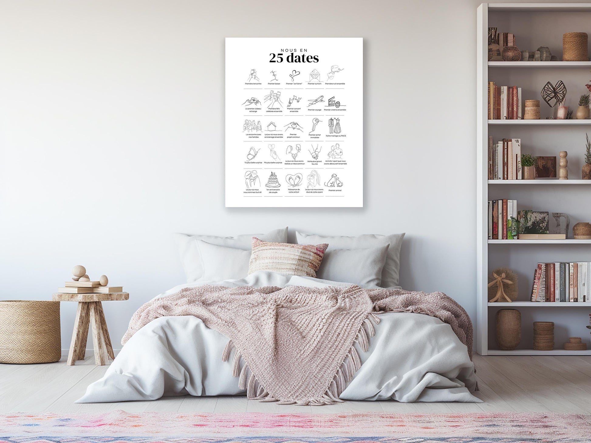 Affiche "Nous en 25 Dates" – Souvenirs uniques pour célébrer votre histoire d'amour