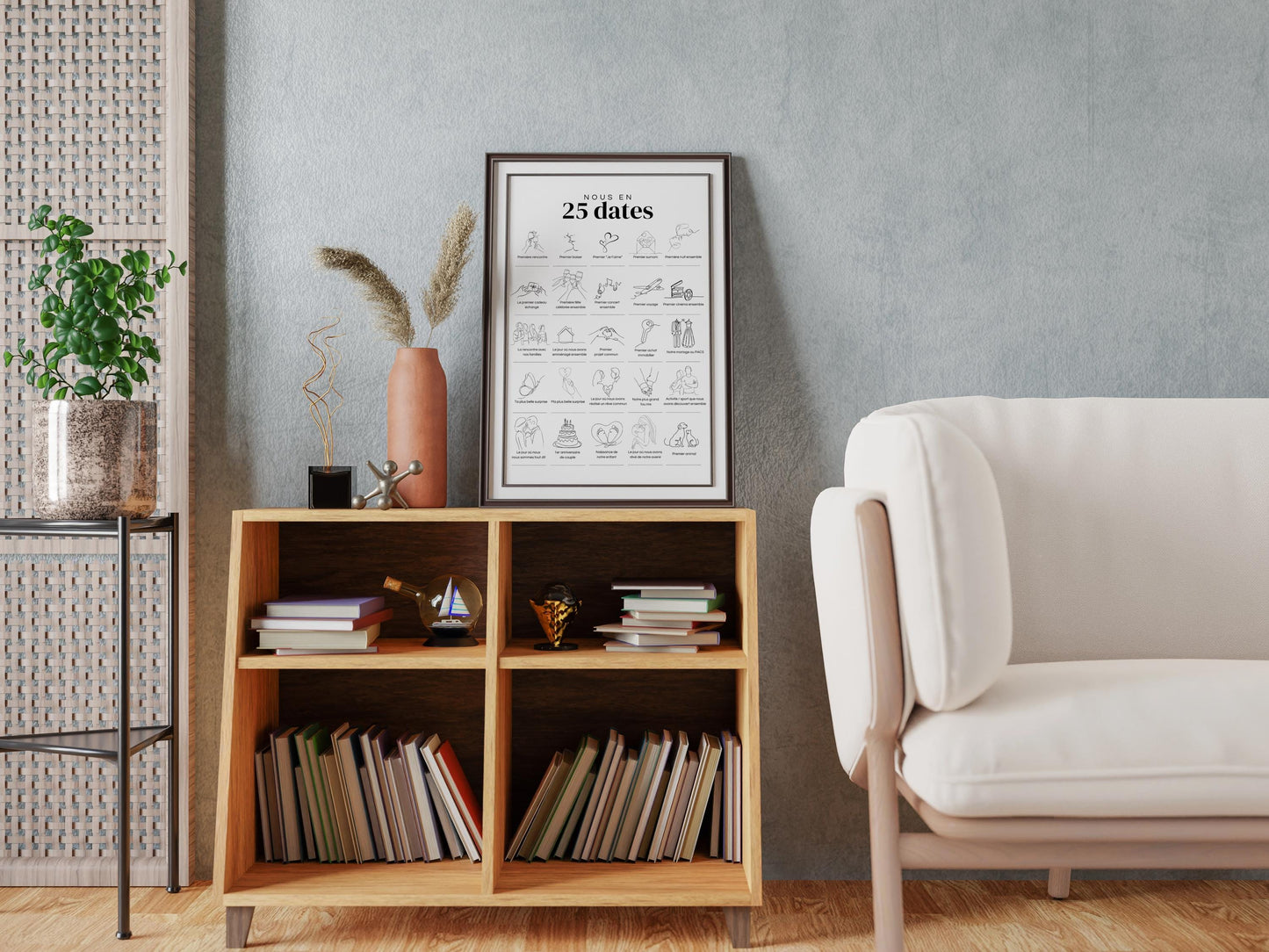Affiche "Nous en 25 Dates" – Souvenirs uniques pour célébrer votre histoire d'amour