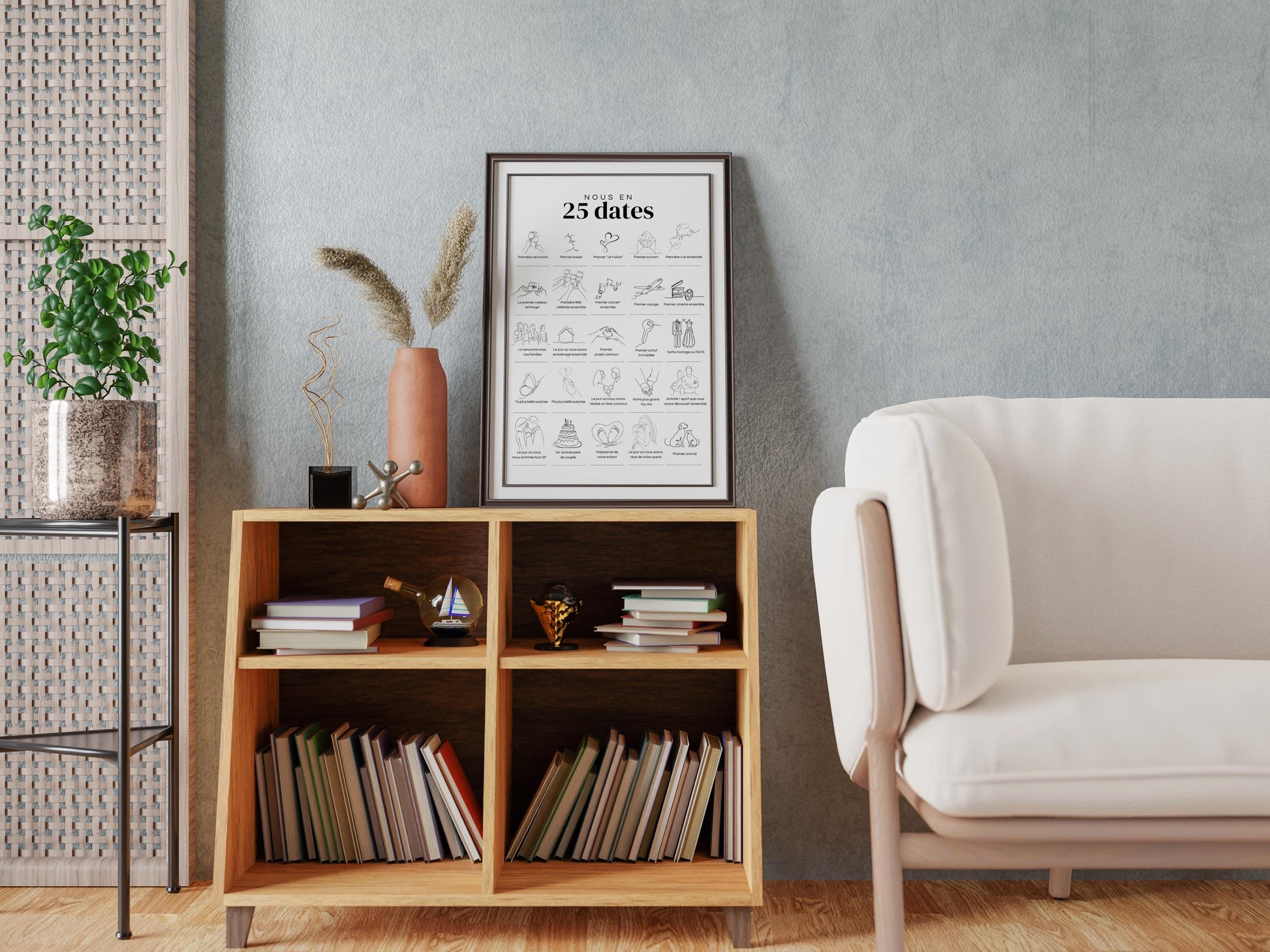 Affiche "Nous en 25 Dates" – Souvenirs uniques pour célébrer votre histoire d'amour