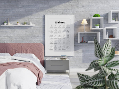 Affiche "Nous en 25 Dates" – Souvenirs uniques pour célébrer votre histoire d'amour