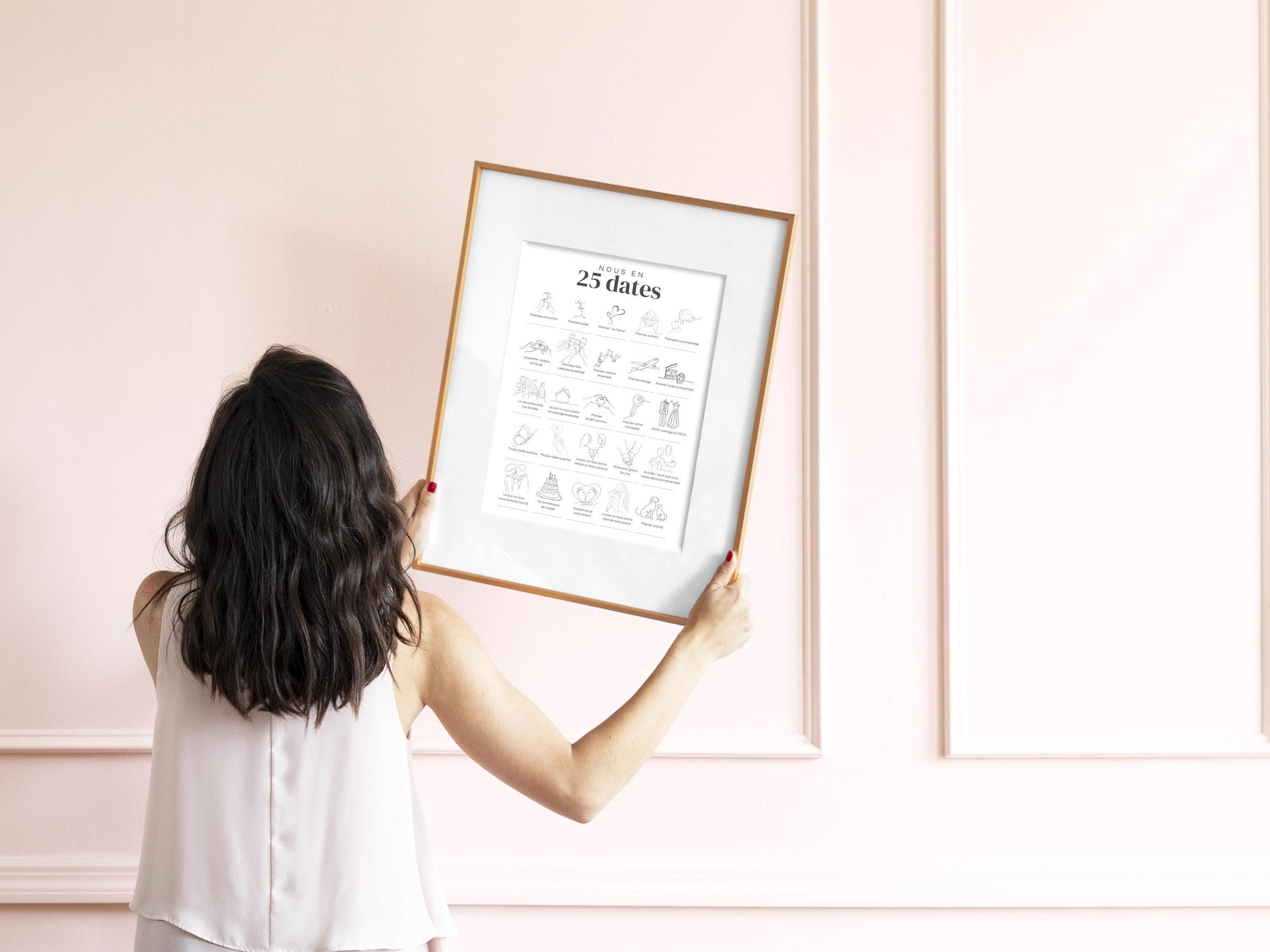 Affiche "Nous en 25 Dates" – Souvenirs uniques pour célébrer votre histoire d'amour